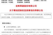 今日黄历明日停牌！又一A股，筹划控制权变更