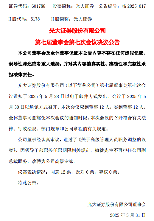 下课！光大证券(🏮)副总裁